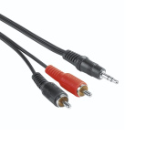 Аудио кабел 3мм стерео жак - 2 мъжки чинча 5м , 1 звезда 0