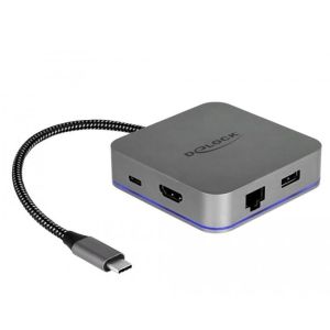 Delock USB Type-C Docking Station for Mobile Devices 4K-HDMI/Hub/LAN/PD 3.0 with LED illumination 0